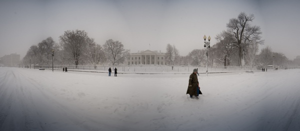 White House Snow Panorama